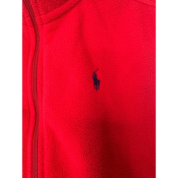 Ralph Lauren Polo Golf Fleece Vest Men's Red Sleeveless Outdoor Full Zip Medium - Picture 3 of 10